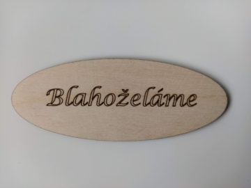 Drevený nápis/ovál Blahoželáme